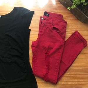 EUC Forever 21 premium denim, factory distressed